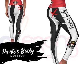 Striped Pirate Leggings | High-Waisted Yoga Pants, Gasparilla Costume