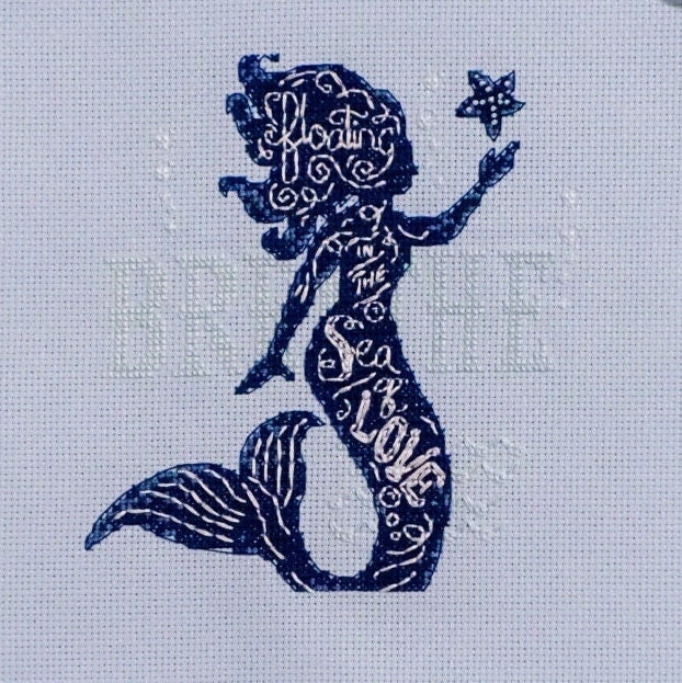 Mermaid Cross Stitch Pattern Princess Cross Stitch for Girls Modern DIY  X-stitch Needlepoint Chart Printable PDF Instant Download 