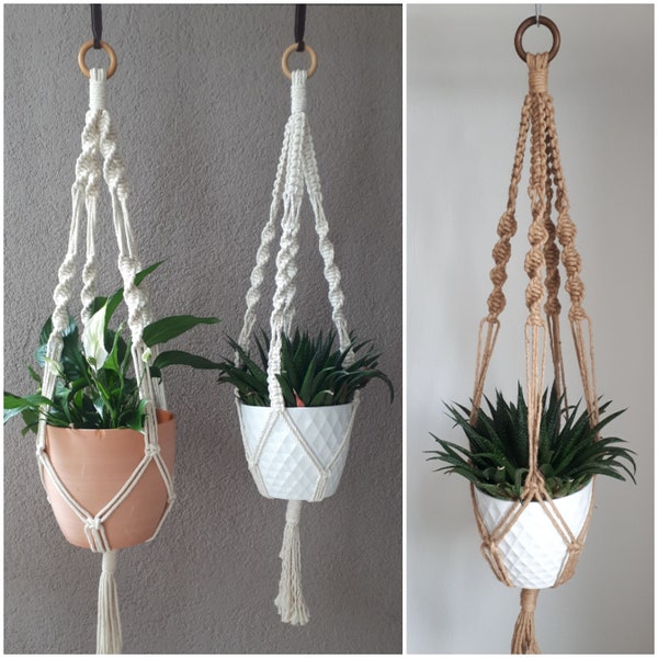 Blumenampel für GROßE SCHWERE TÖPFE Pflanzenaufhänger Jute Pflanzenhänger Hängeampel Zimmerpflanzen Makramee Macrame