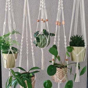 Hanging basket SET of 2 or SINGLE Macrame plant hanger Plant hanger Hanging basket on the ring Houseplants Wall hanging