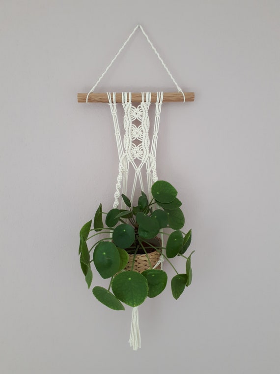 Makramee-Pflanzenhänger – 105 Cm Lang, Mit Holzstab, Für Übertöpfe, Boho Deko