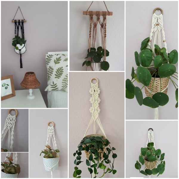 Wandbehang für Pflanzen an Wand Pflanzenhänger Planthanger Makramee  Wanddekoration Blumenampel Pflanzenaufhänger Zimmerpflanzen Macrame