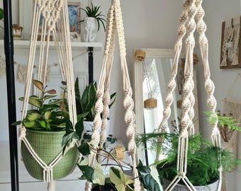 GROßE Blumenampel Makramee Pflanzenhänger für große und schwere Töpfe Hängeampel Garten Terasse Dekoration Fensterdekoration Hänger Pflanzen