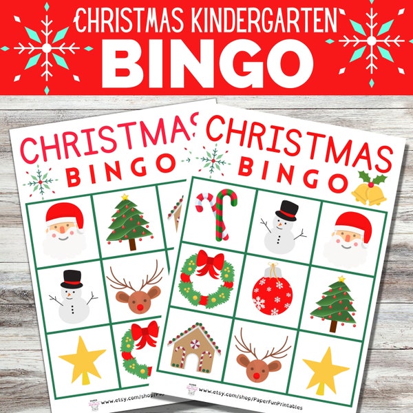 Bingo de Noël | Jeux de Noël de la maternelle préscolaire TÉLÉCHARGEMENT NUMÉRIQUE | Activités de Noël pour les enfants