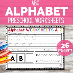Förskolearbetsblad | Småbarns ABC-arbetsblad för förskoleläroplanen eller hemundervisning för förskoleklass | Lär dig alfabetet | ABC-arbetsblad bild 2