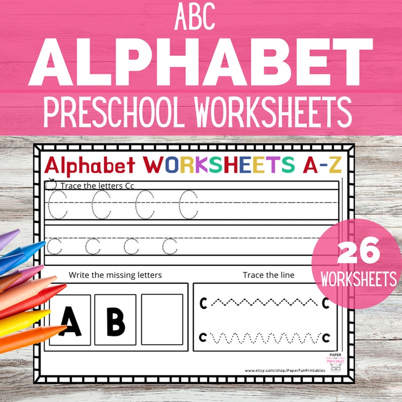 Förskolearbetsblad | Småbarns ABC-arbetsblad för förskoleläroplanen eller hemundervisning för förskoleklass | Lär dig alfabetet | ABC-arbetsblad bild 2