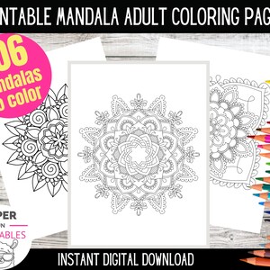 Printable Mandala Adult Coloring Pages| Stress Relief, Relaxing Coloring | Mandala coloring  | Instant digital DOWNLOAD