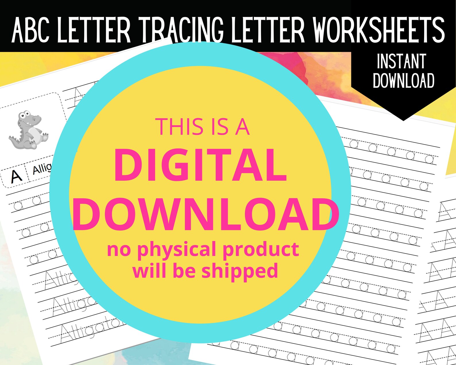 Alphabet Worksheet Printable Toddler Worksheet ABC Preschool Curriculum