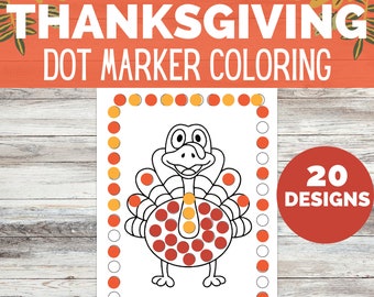 Thanksgiving Dot Marker Coloring Pages - Thanksgiving Dab a Dot | Do a Dot Marker Activity Book for toddlers