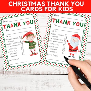 Füllen Sie die Rohlinge Weihnachts-Dankeskarte für Kinder aus. Einfach Danke. Checkbox Dankeschön Weihnachtskarten für Kinder. Urlaub Dankeschön