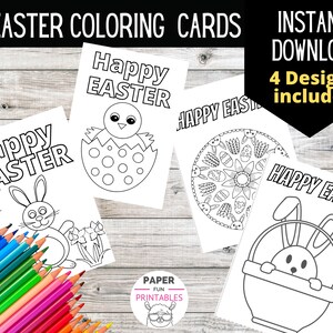 OSTERN Malkarten. DIY Osterkarte, Osterausmalen für Kinder. Sofortiger digitaler DOWNLOAD | Print at home Karte