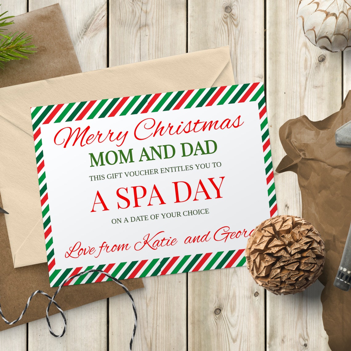 Christmas Gift Voucher Template : Editable Voucher Christmas - Etsy UK