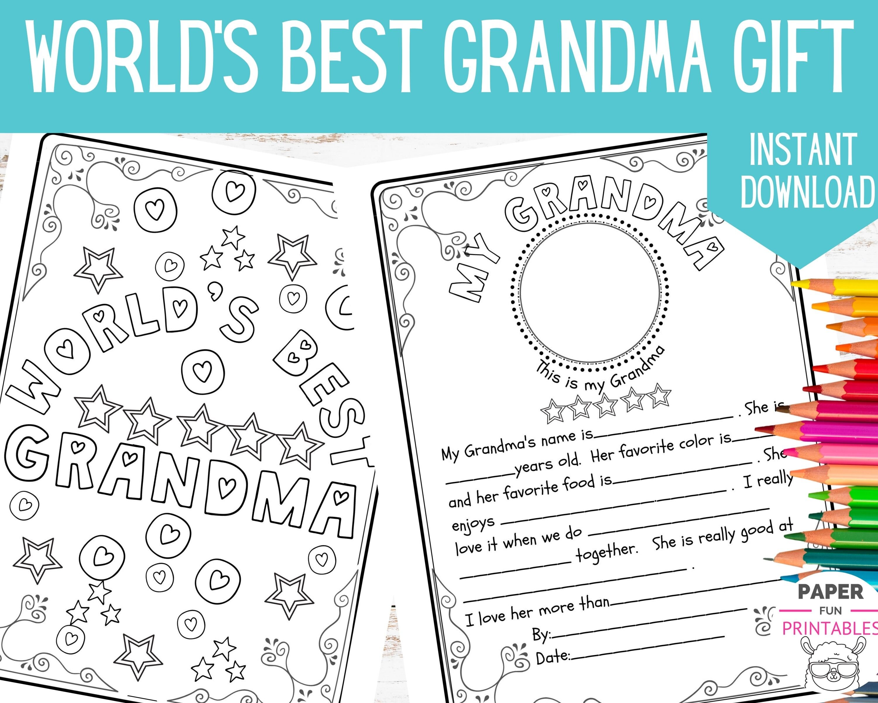 Grandma Mother's Day Printable All About Grandma - Etsy