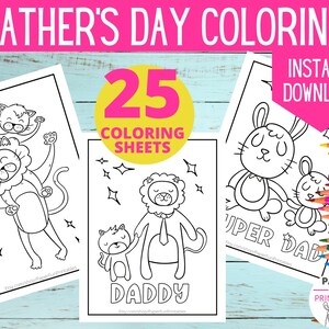 Father's Day Coloring Pages : 25 Fathers Day Printable coloring sheets | Father's Day coloring activity | Father's Day craft activity