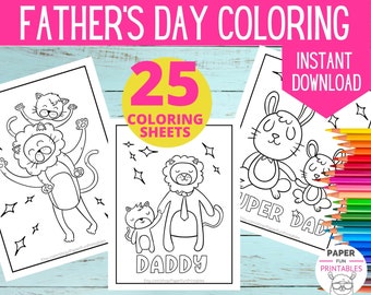Coloring Fathers Day Etsy Coloring Fathers Day Etsy