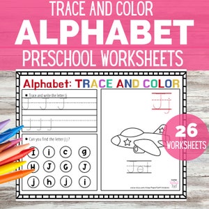 Preschool Worksheet | Toddler Worksheet ABC | Preschool Curriculum | Trace and Color | ABC Worksheet | Pre-K Homeschool