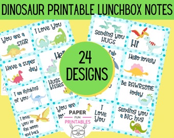 Dinosaur Lunch Box Cards | Printable lunch notes for kids | DIGITAL DOWNLOAD | Confidence praise cards | Positivity notes