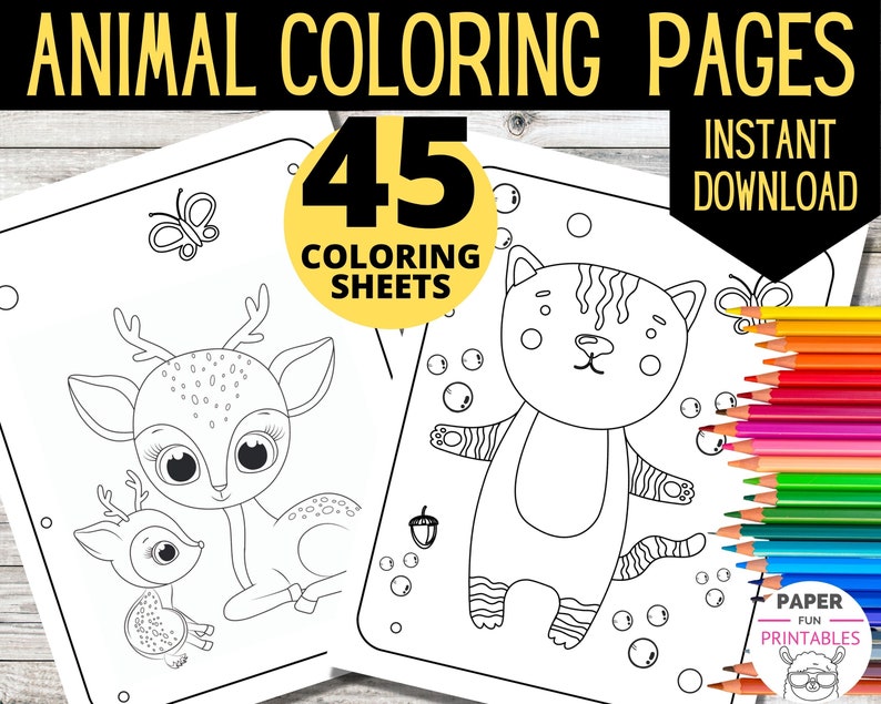 Animal Coloring Pages : 45 Animals to Color Printable Coloring Sheets