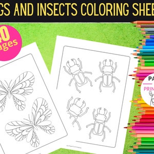 Bugs and Insects Coloring Pages : 40 Printable Minibeast Coloring Pages | Nature Coloring | Digital Download