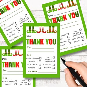 Christmas Thank You Cards for Kids. Fill in the Blanks Cards for Kids ...