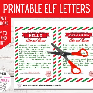 Elf Letter Bundle Elf Arrival Letter, Elf Goodbye Letter and Editable ...