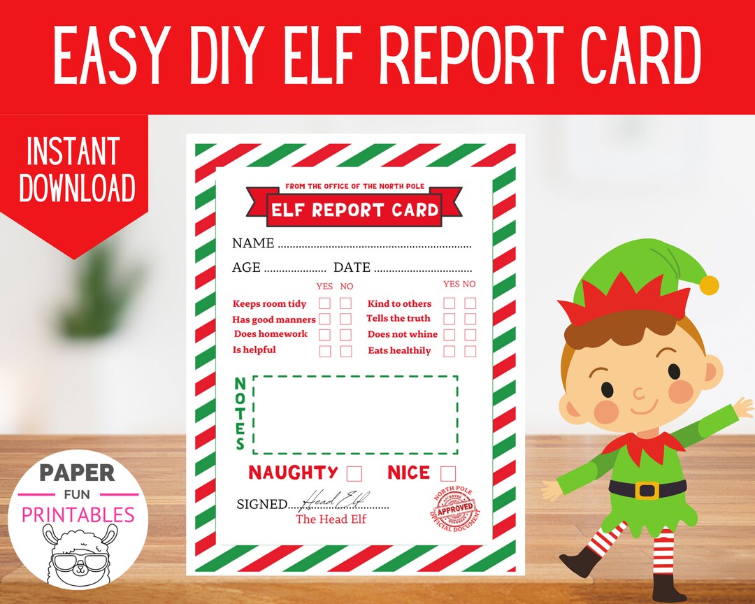 Elf Report | Nice List Printable Elf Report | Editable Elf Prop - DIY ...