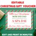 Christmas Gift Voucher Template : Editable Voucher, Christmas Gift ...