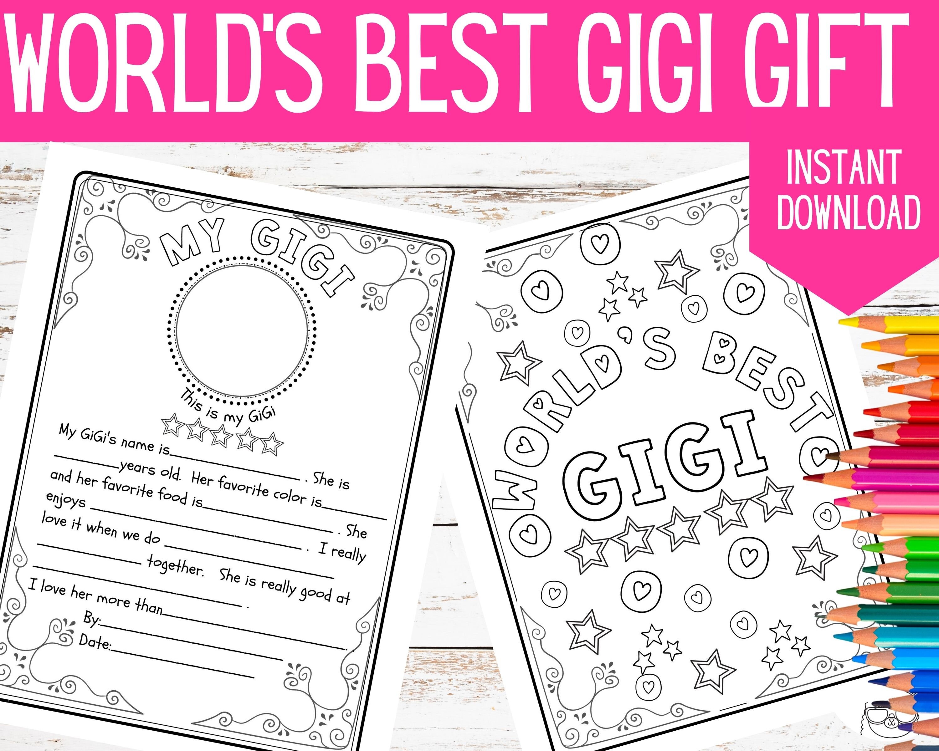 Gigi Birthday Printable, About My Gigi, Mother's Day Gigi Birthday Gift ...