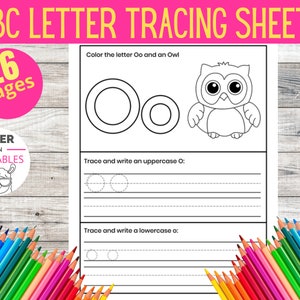 Alphabet Worksheet | Printable Toddler Worksheet ABC | Preschool Curriculum | Letter Tracing Worksheet | ABC Worksheet | Toddler