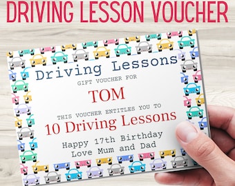 Driving Lessons Voucher Template - Etsy