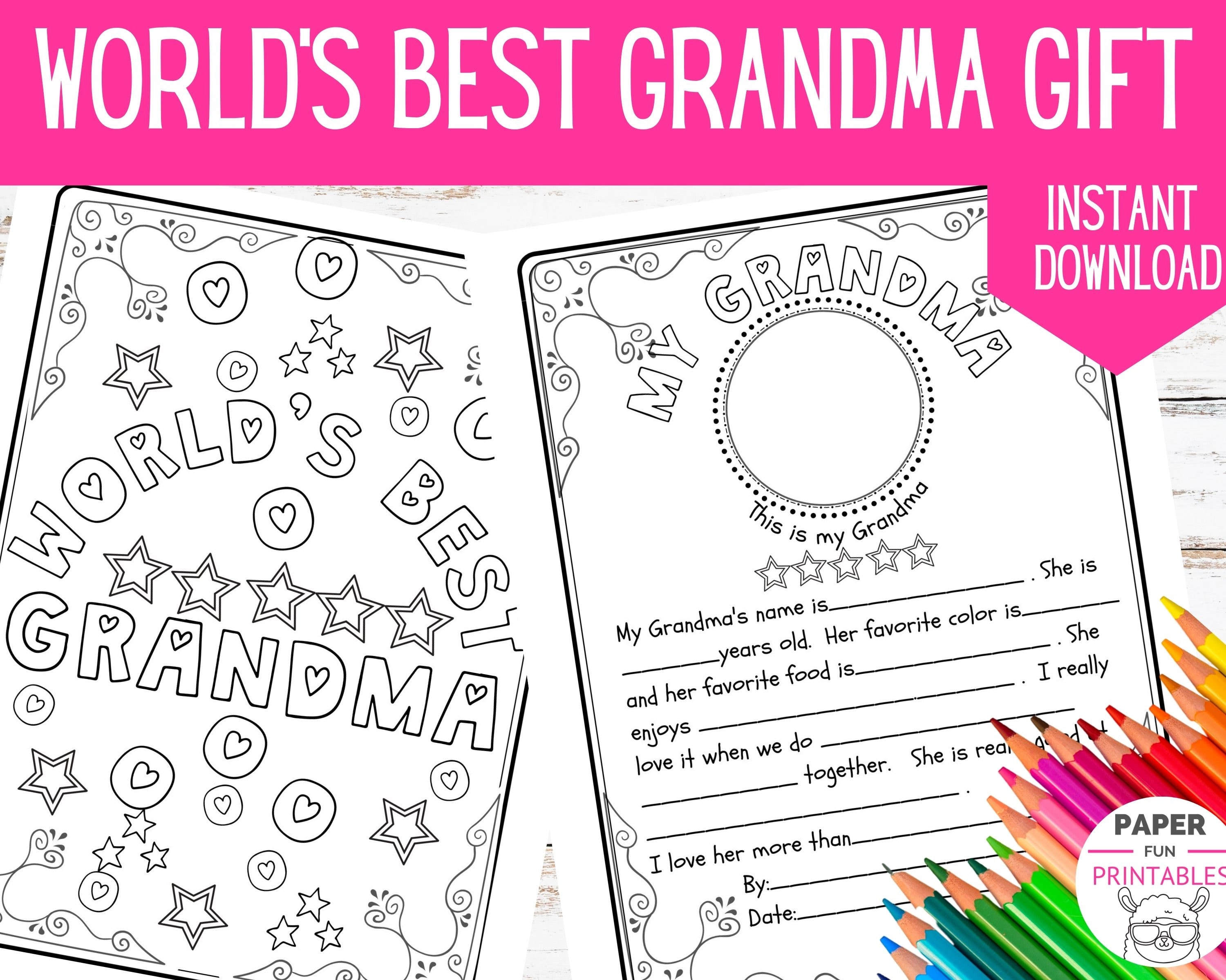 Grandma Mother's Day Printable All About Grandma - Etsy