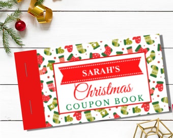 Christmas Coupon Book : Editable coupon book Christmas gift. Christmas coupon book template personalized stocking filler gift