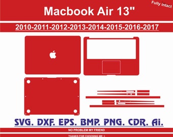 Macbook Air 13 2010-2011-2012-2013-2014-2015-2016-2017 Vector Cut File Skin Template