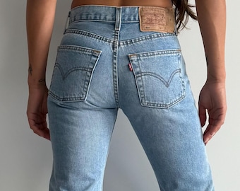 Jean Levi's 501 bleu délavé des années 90 denim bleu classique - W27 - levis fabriqué en Hongrie