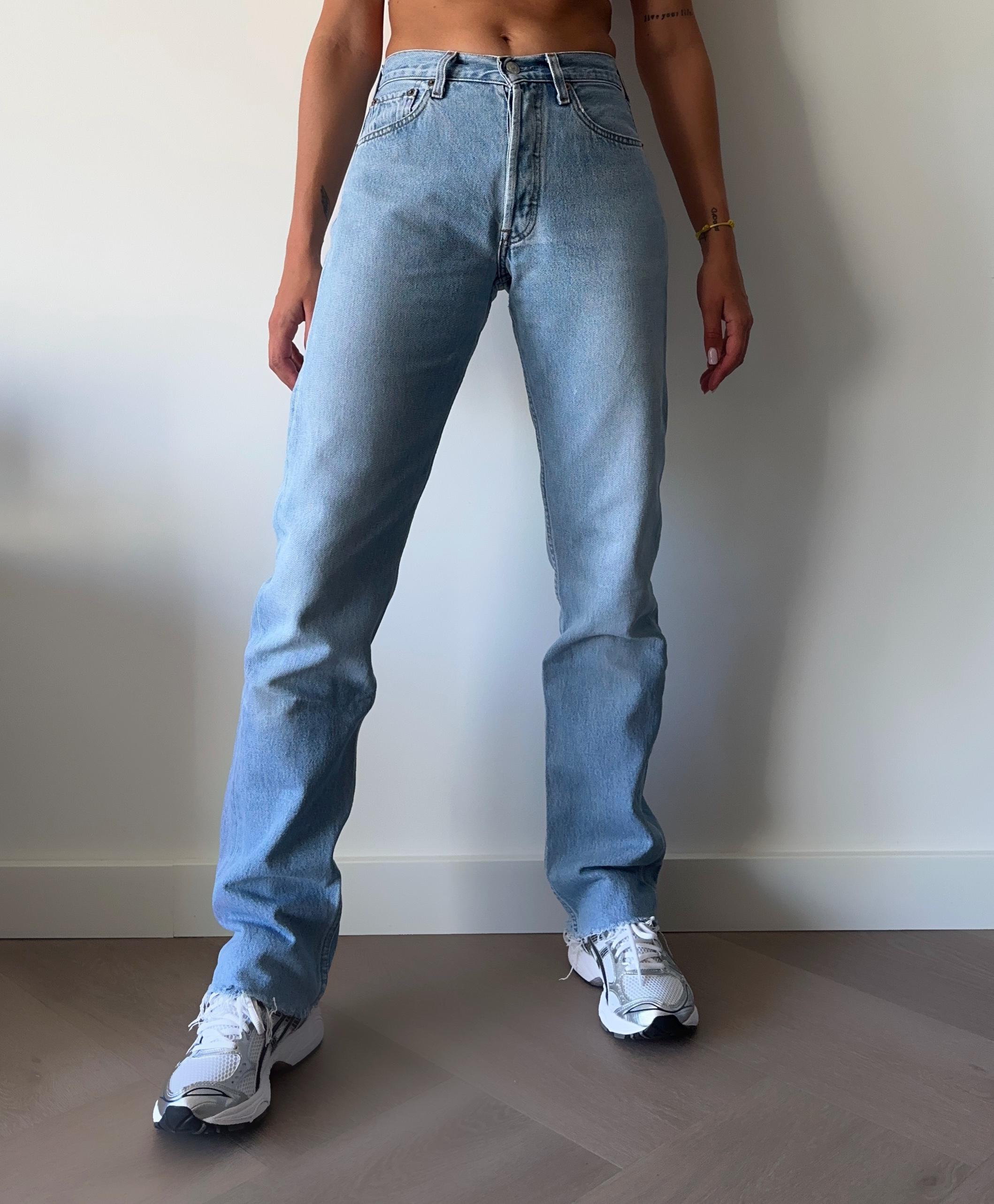 Vintage Levi's 501 Cropped Jeans: 90s Light Wash Denim, W28 L34 - Etsy