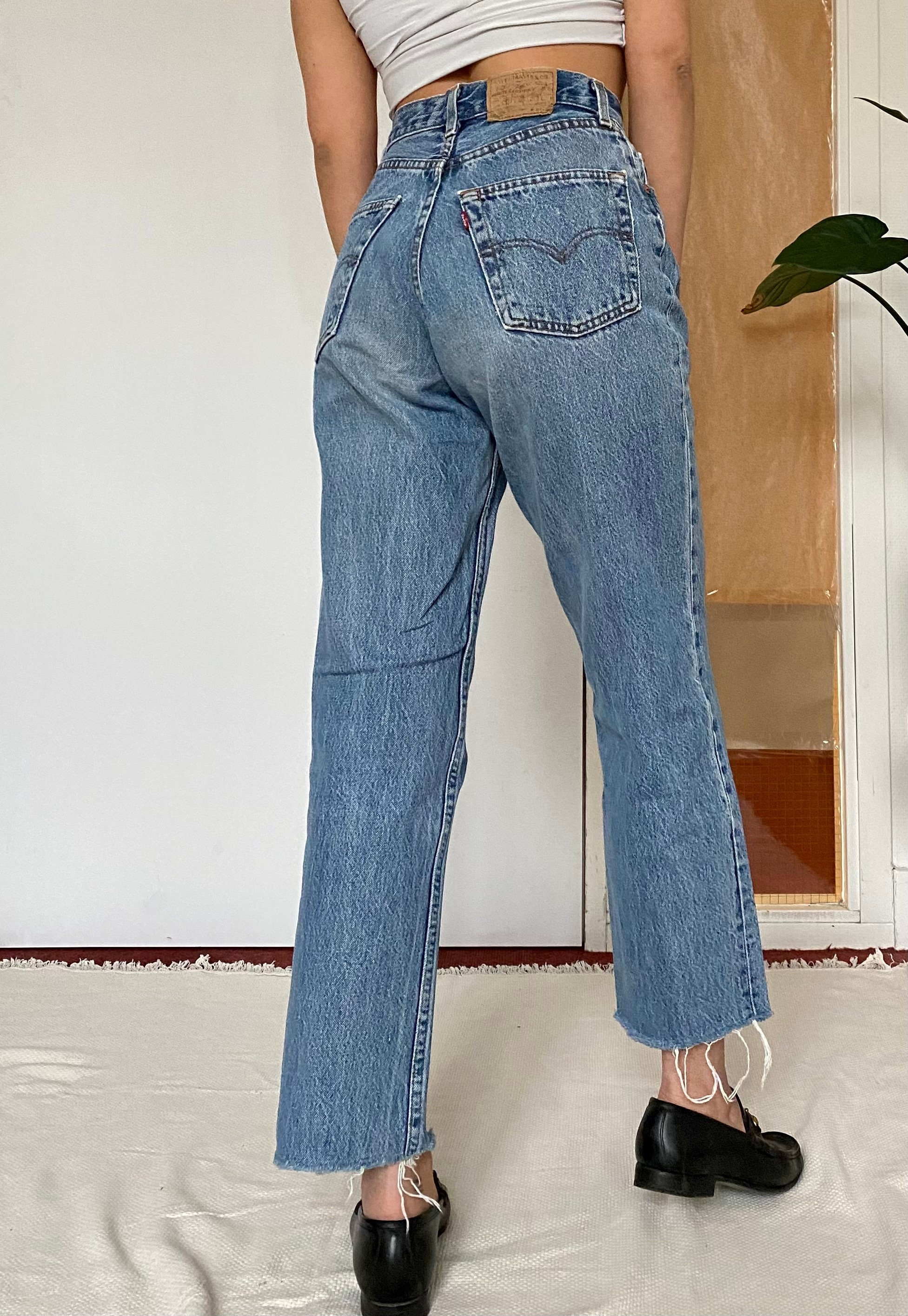 Vintage Levi's 901 Mom Jeans Cropped Blue Wash - Etsy