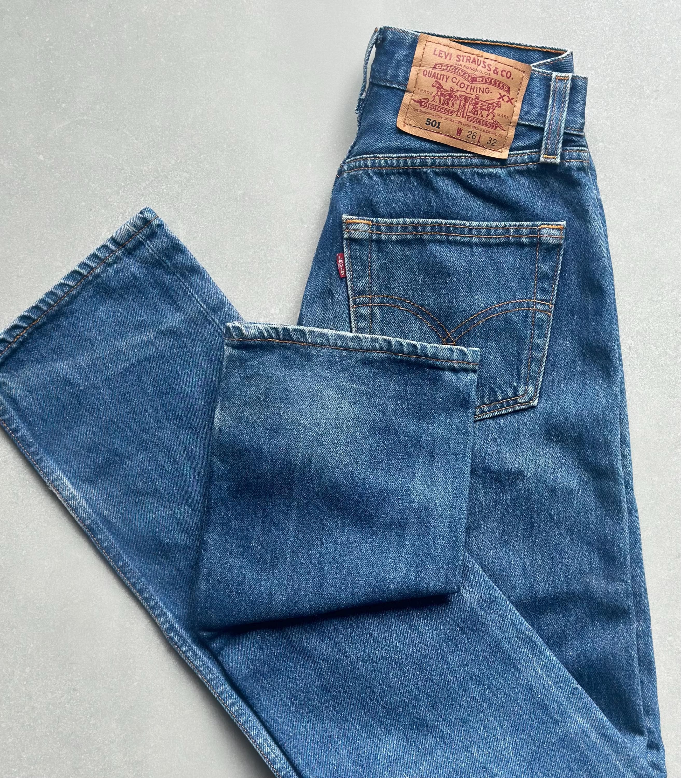 Vintage Levi's 501 Jeans: 90s High Waist Blue Wash, Made in USA