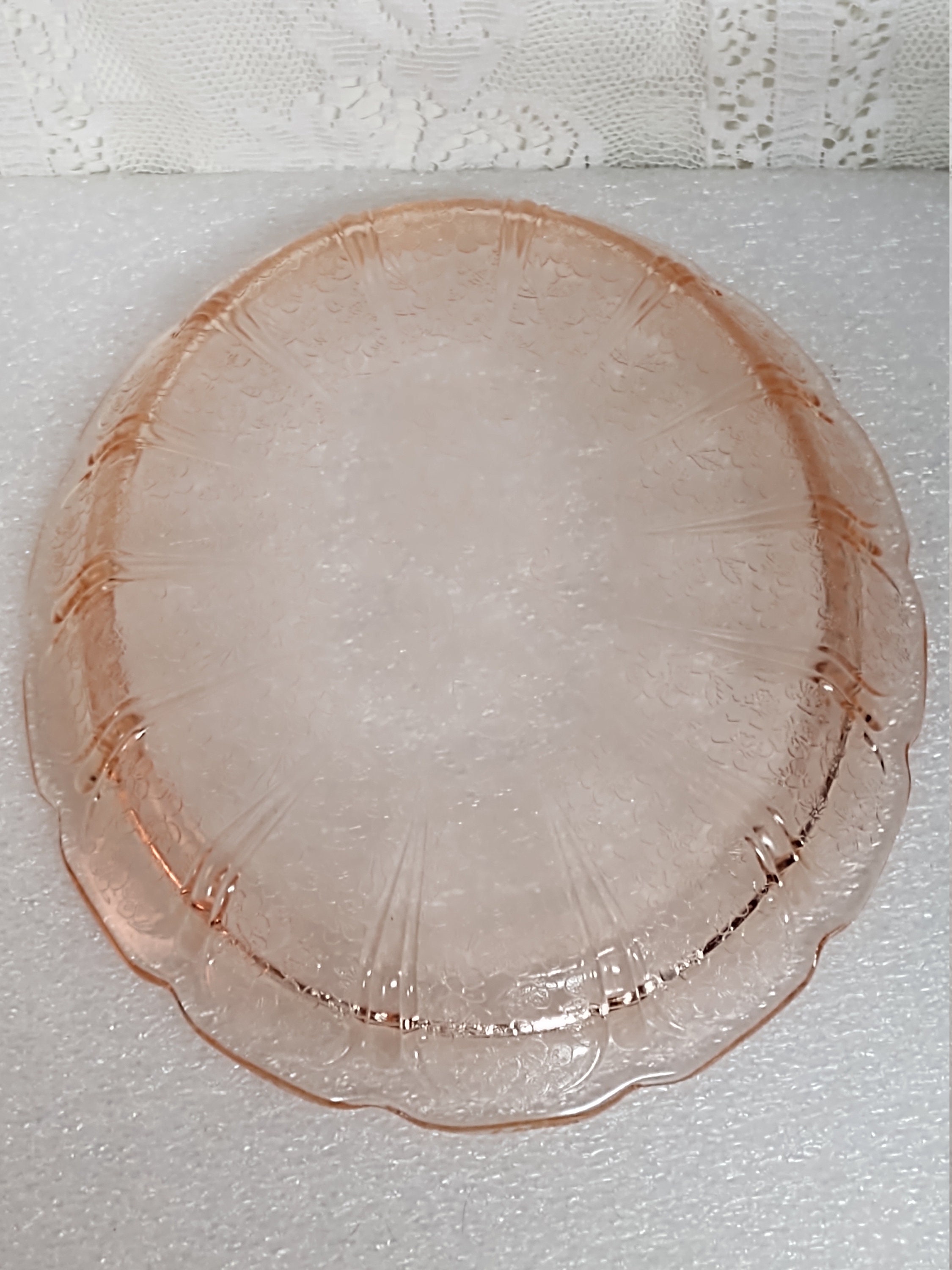 Pink Depression Glass Serving Platter Etsy
