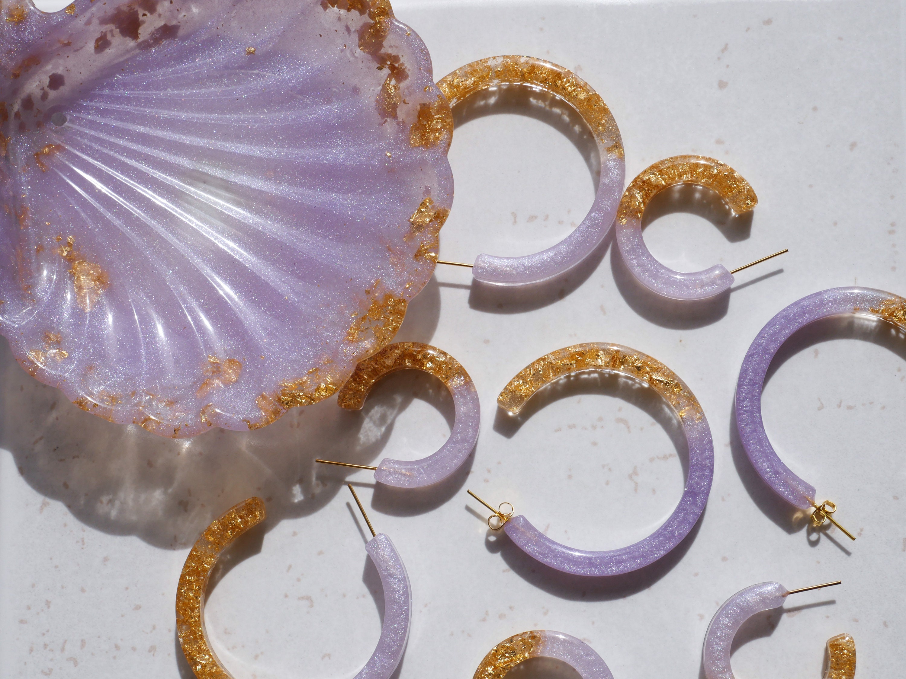 small purple hoop earrings