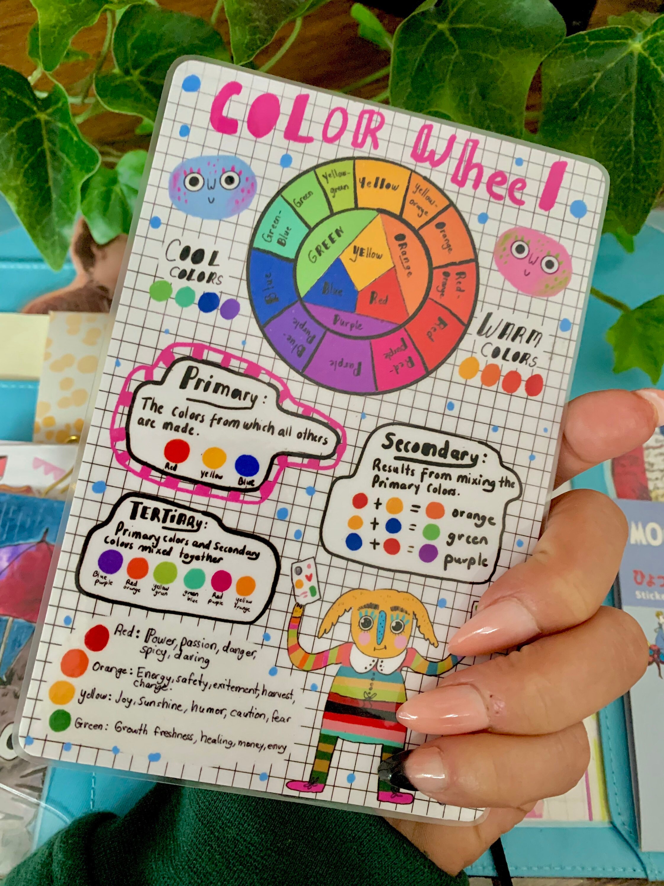 4x6 Handmade Color Wheel Laminated Bookmark for Journals and Etsy