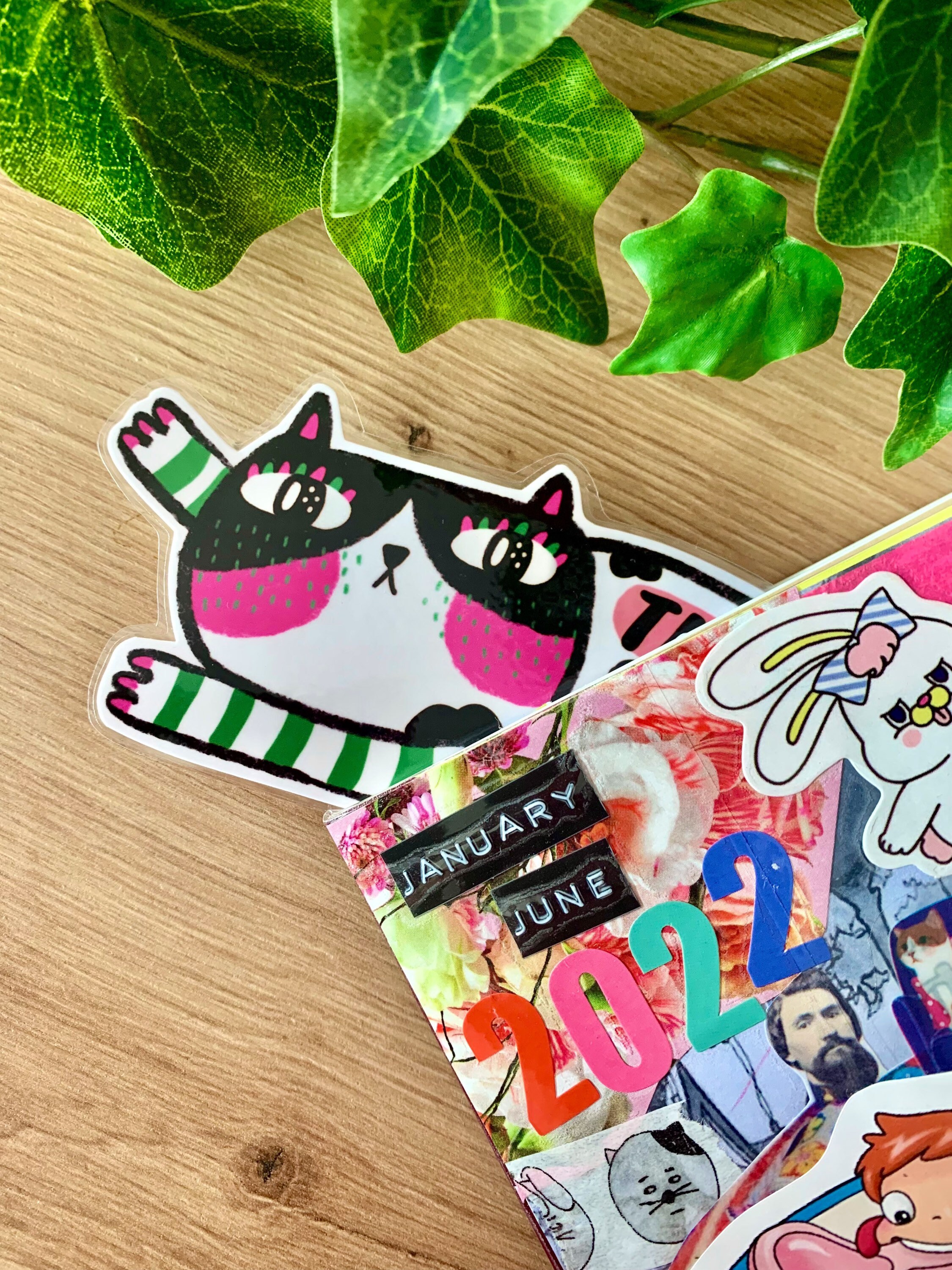 Illustrated Cat Bookmark Laminated Cute Cat Handmade Bookmark Etsy