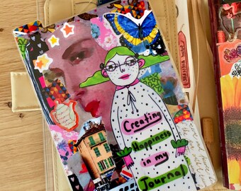 Laminated pencil board/dashboard for journals, travelers notebook,hobonichi collaged artwork A6,A5,Weeks Sizes