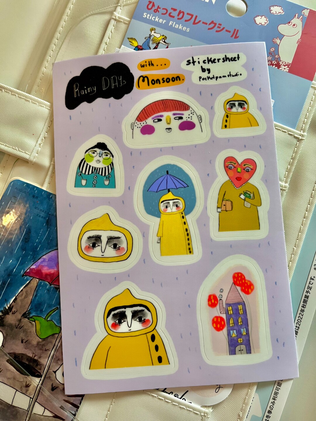 Illustrated Vinyl Sticker Sheet Rainy Days With Monsoon Deco Sticker