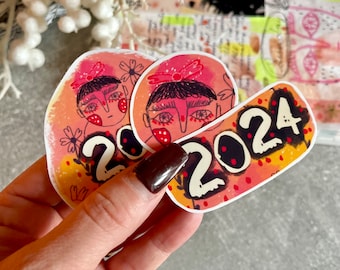 2024  Vinyl glossy Sticker pack ,Cute Stickers for planner, hobonichi , journal or decoration.