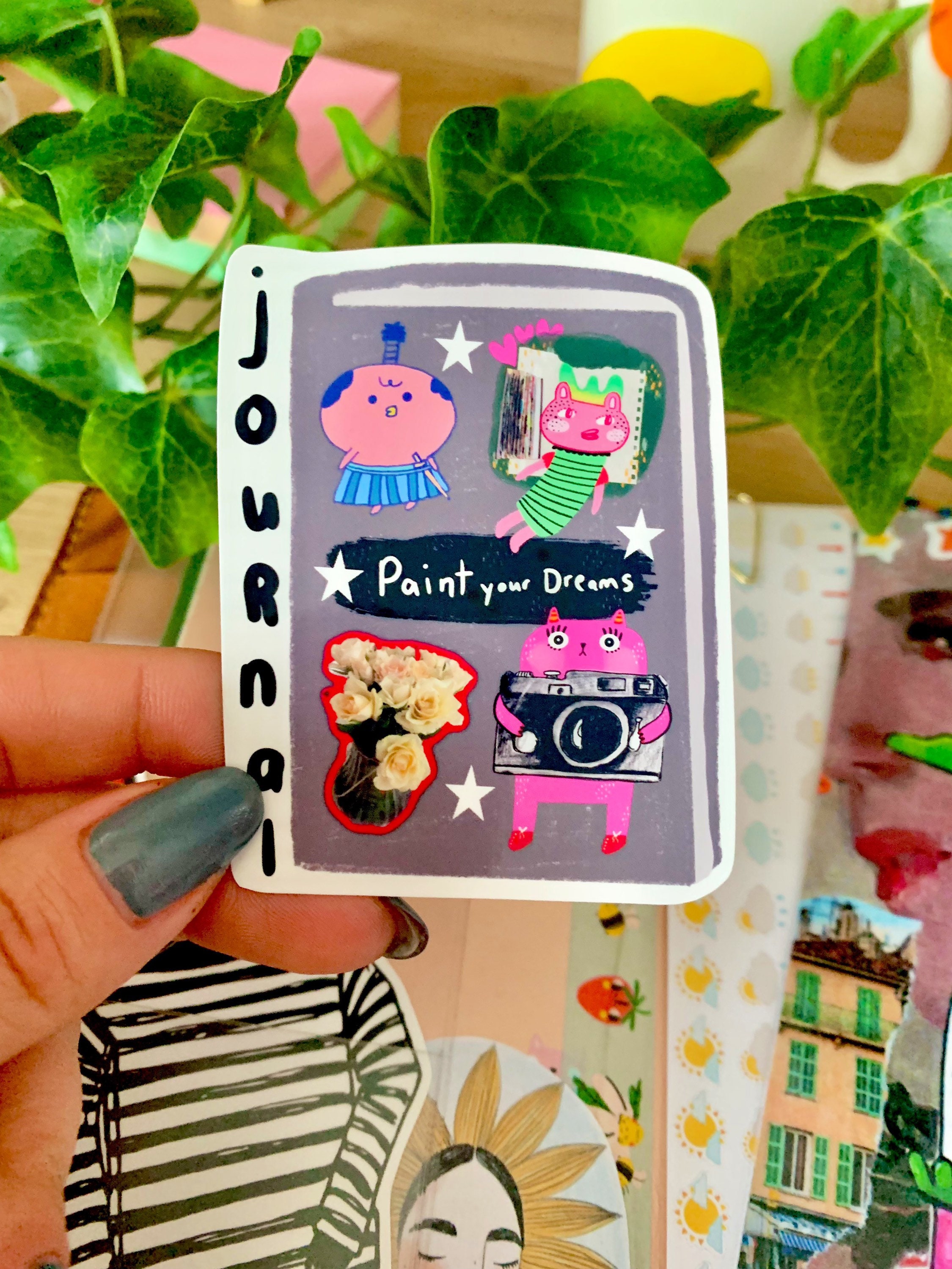 Sets journal or decoration. agenda Vinyl glossy journal collage Sticker