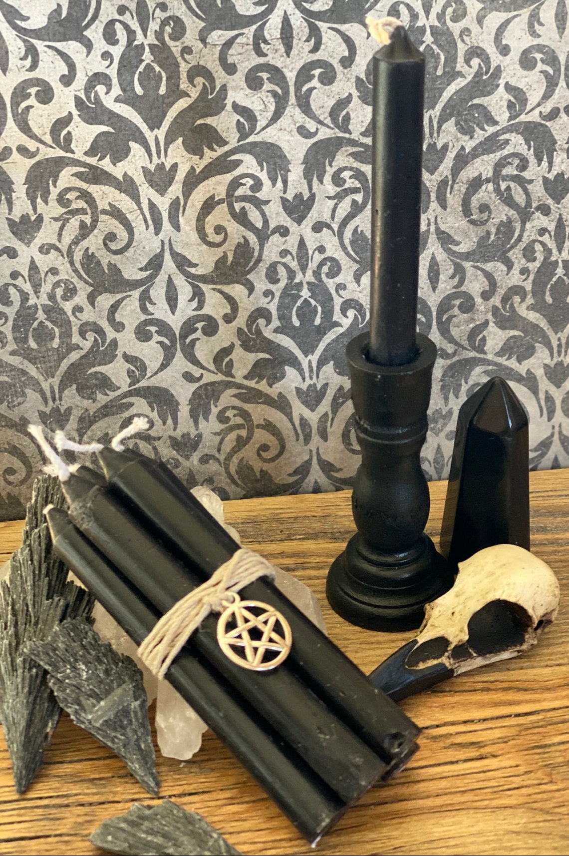 Set of 5 Black Chime Candles Etsy