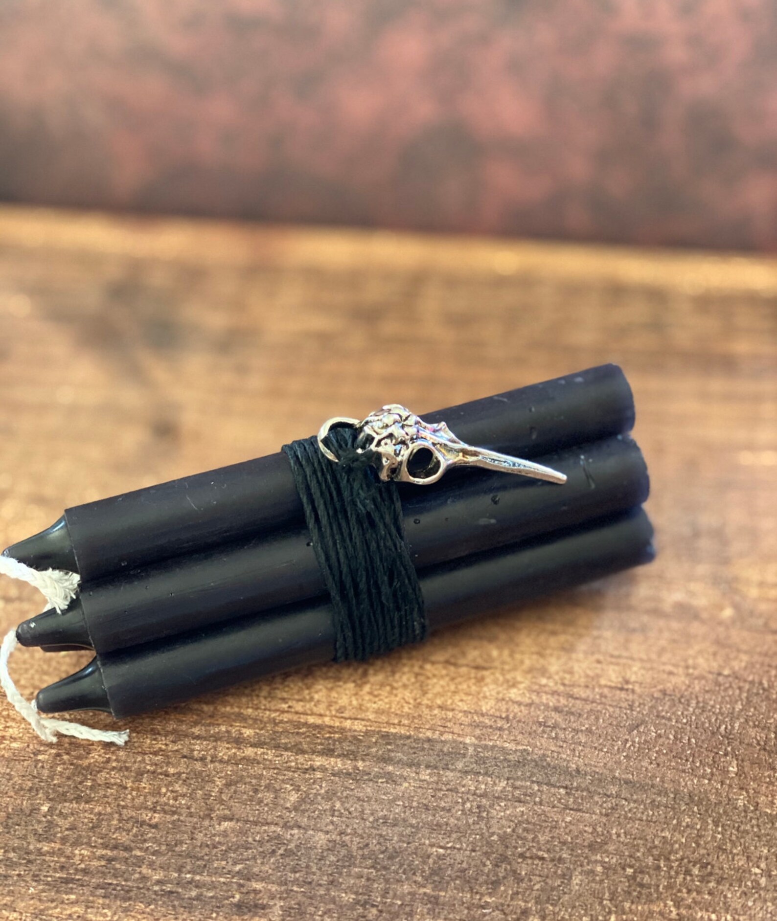 5 Black Chime Candles Etsy