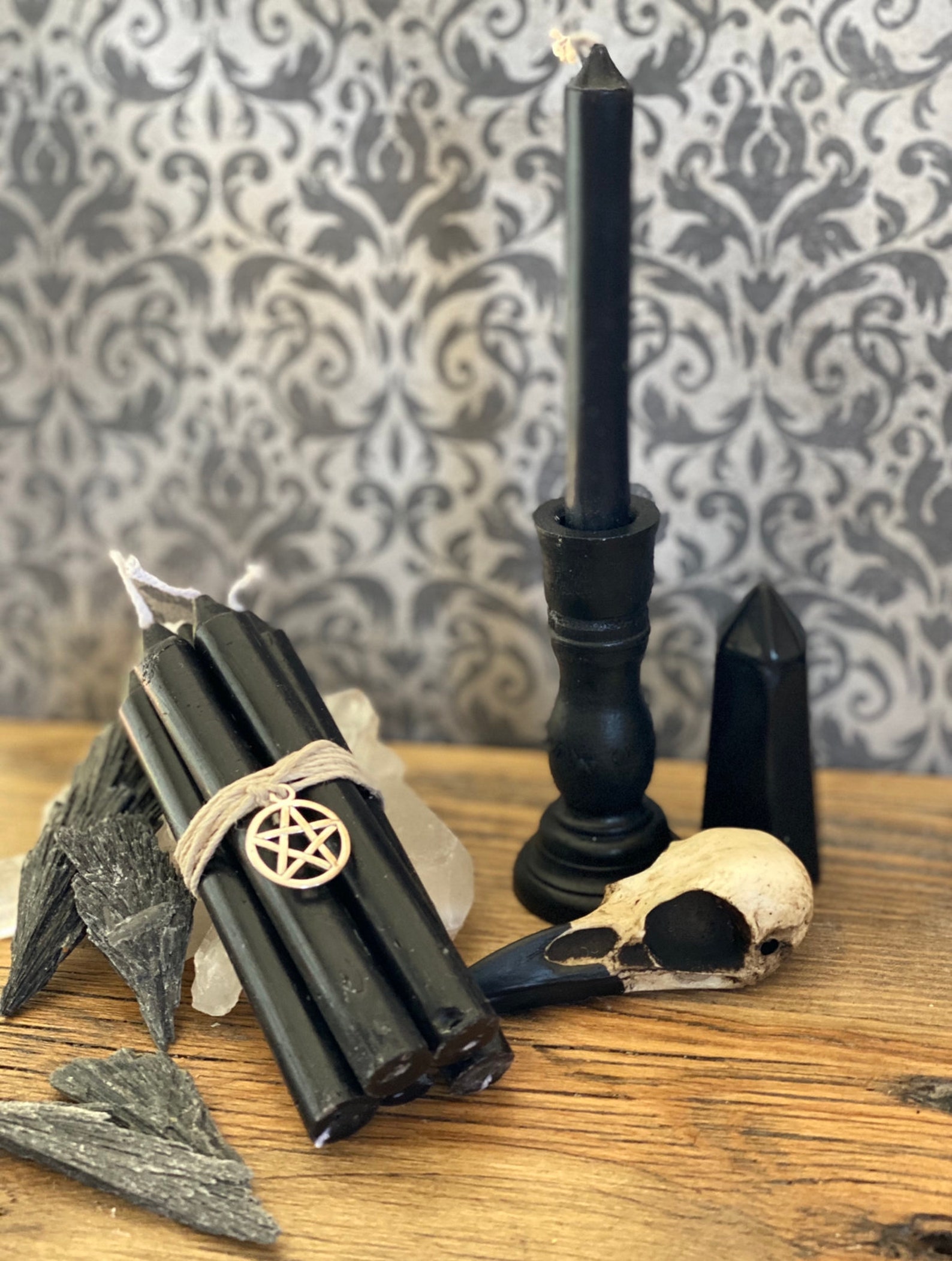 Set of 5 Black Chime Candles Etsy