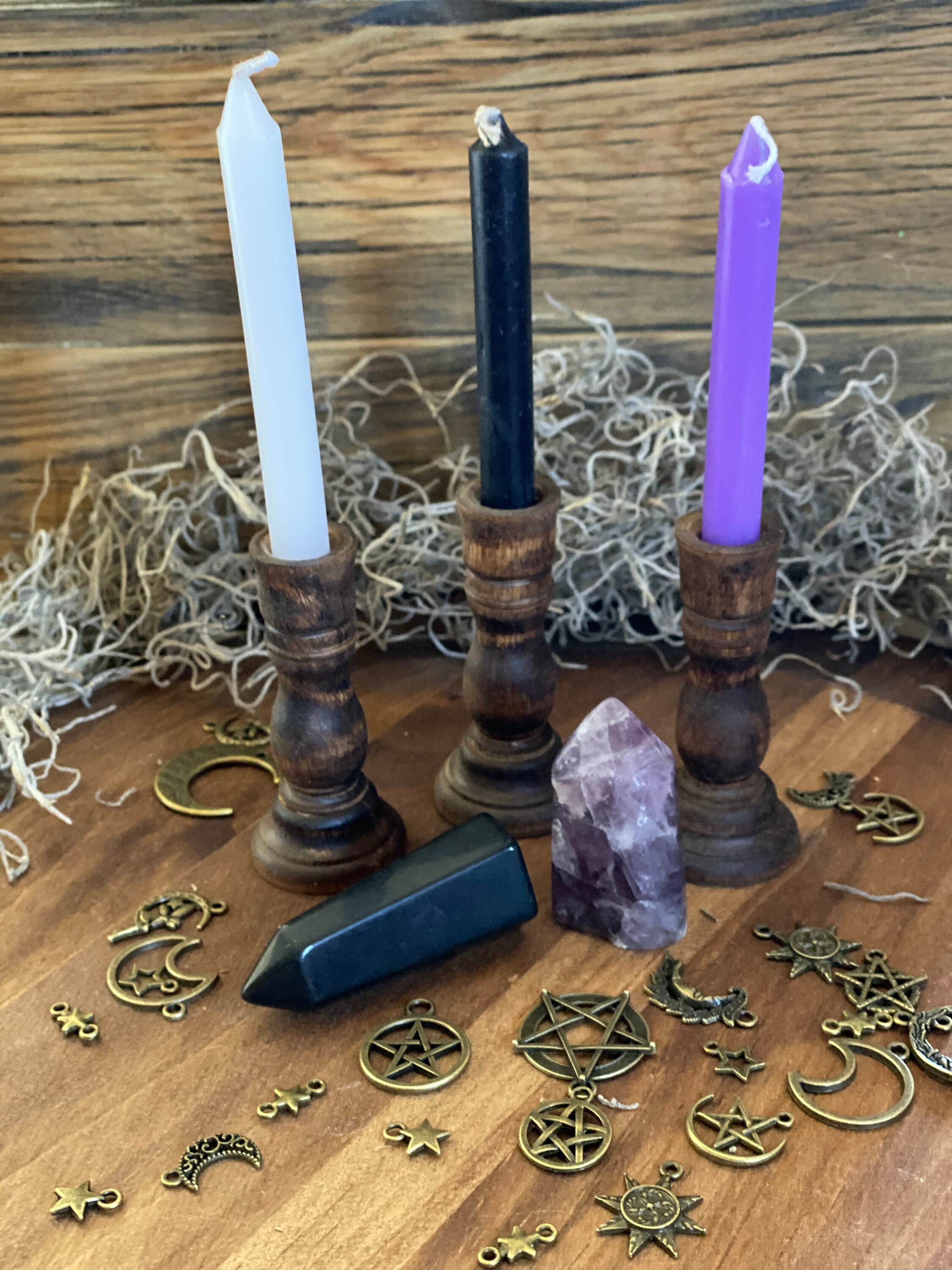 Small alter candle holder with chime candle Etsy