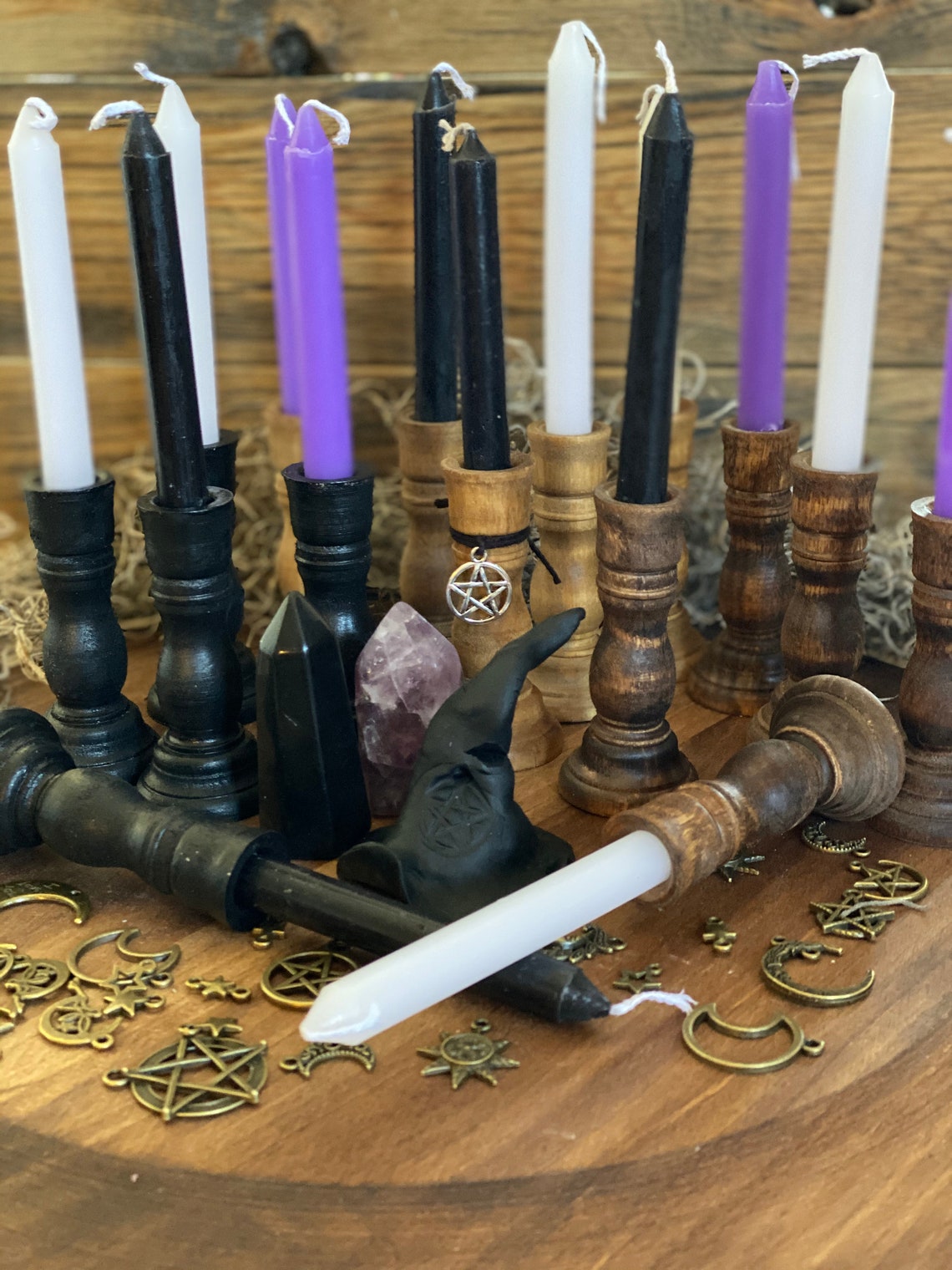 Small alter candle holder with chime candle Etsy